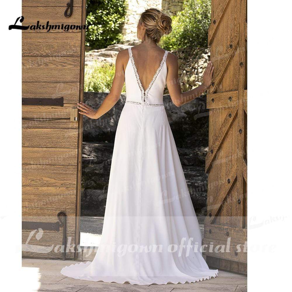 Simple Beach Wedding Dress Princesse A Line - ROYCEBRIDAL OFFICIAL STORE