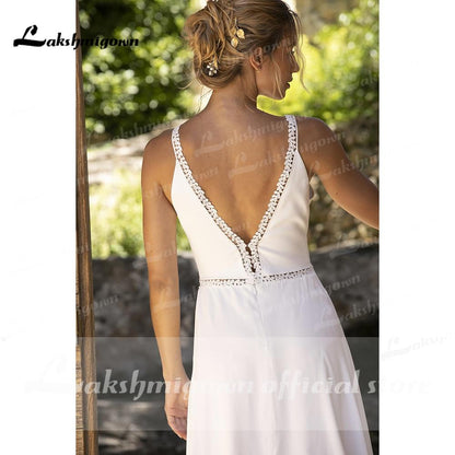 Simple Beach Wedding Dress Princesse A Line - ROYCEBRIDAL OFFICIAL STORE