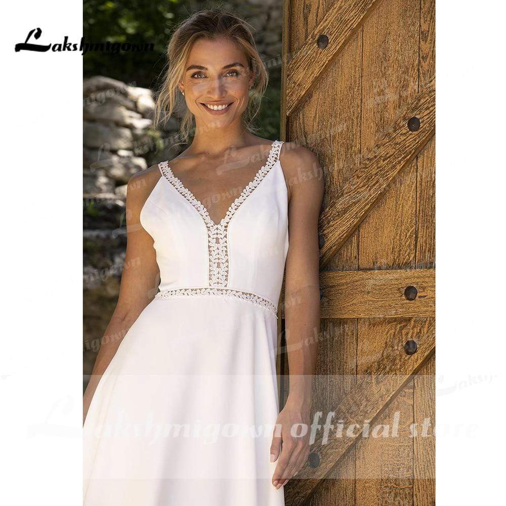 Simple Beach Wedding Dress Princesse A Line - ROYCEBRIDAL OFFICIAL STORE