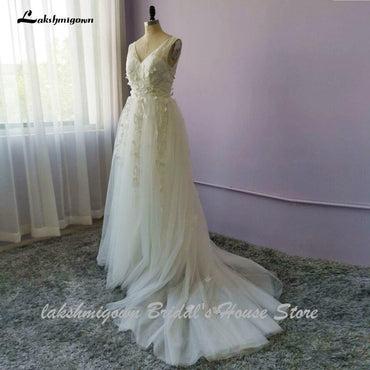 Lakshmig own floral wedding dress, boho style, pink, 2021, elegant, white, tulle, lace, sexy, princess, wedding attire, future - ROYCEBRIDAL OFFICIAL STORE