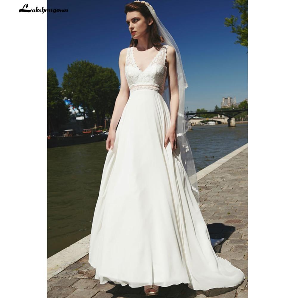 Summer Wedding Dress New Style Backless Sexy Bridal Beach V-neck - ROYCEBRIDAL OFFICIAL STORE