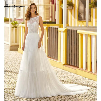 Tulle Wedding Dresses Off the Shoulder Lace Appliques - ROYCEBRIDAL OFFICIAL STORE