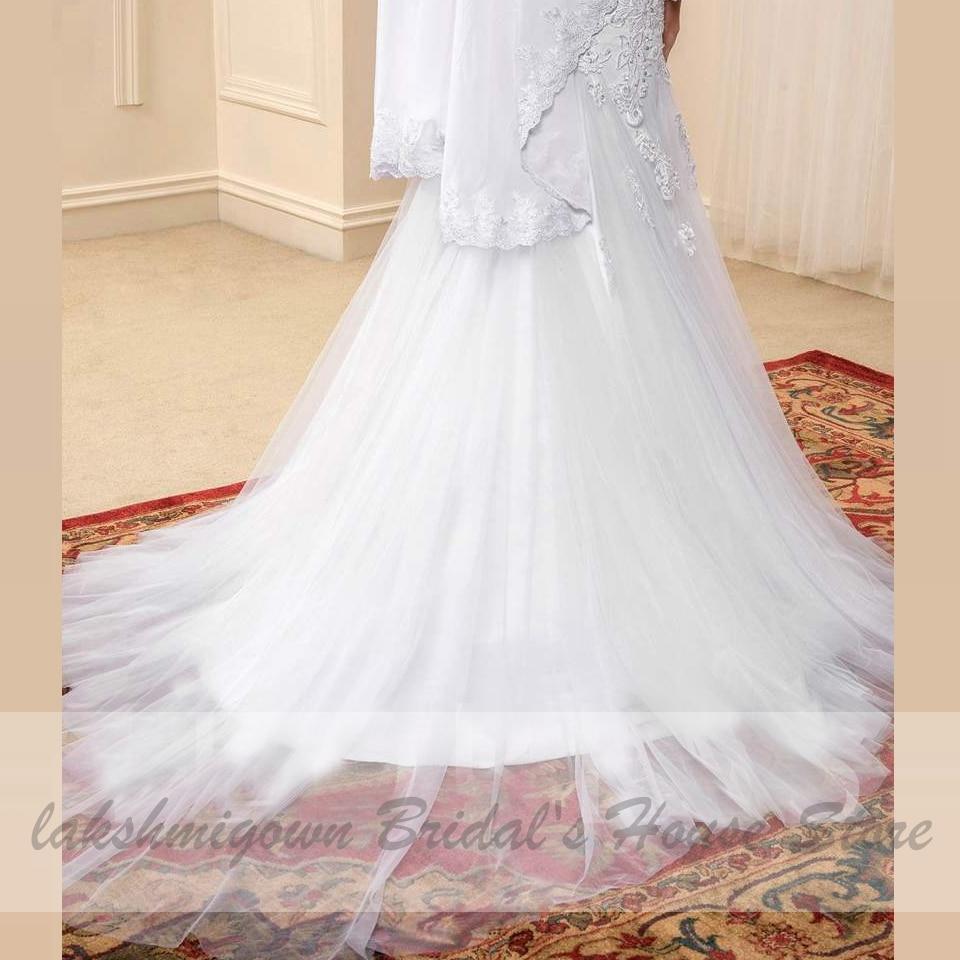 Wedding Dress With Hijab Lace Beaded Mermaid Wedding Gown - ROYCEBRIDAL OFFICIAL STORE