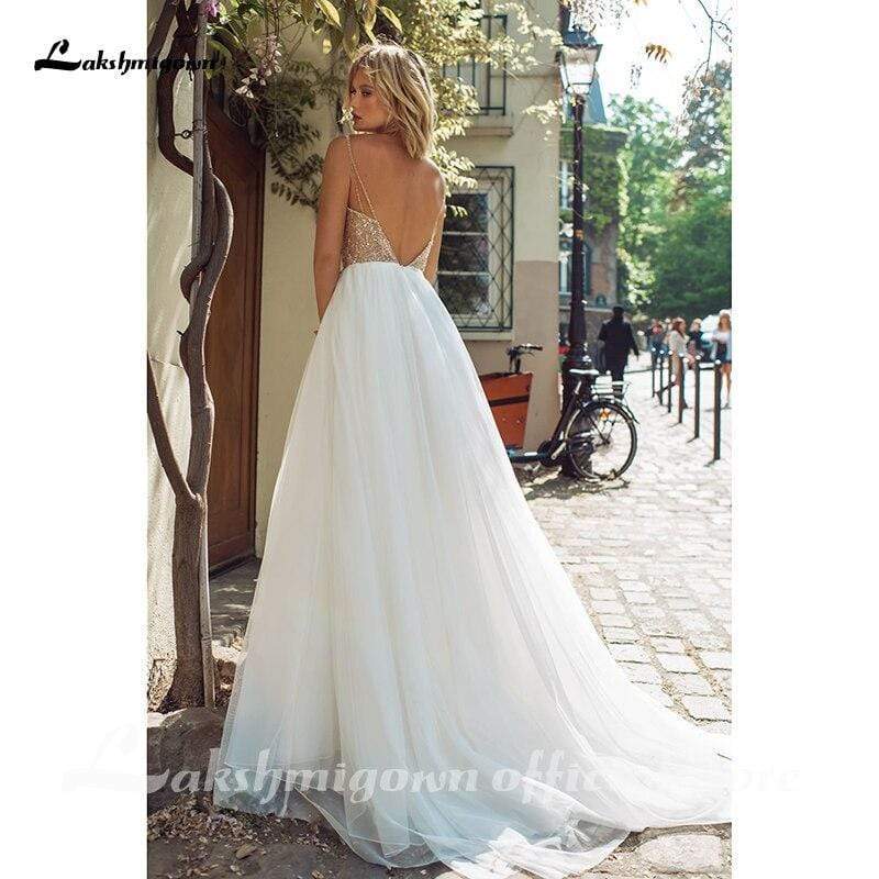 Wedding Dresses Luxury Top Sequins Backless - ROYCEBRIDAL OFFICIAL STORE