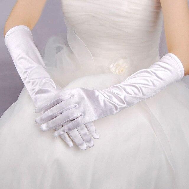 Gothic Satin Wedding Hand Glove Sexy Bridal Gloves Women - ROYCEBRIDAL OFFICIAL STORE